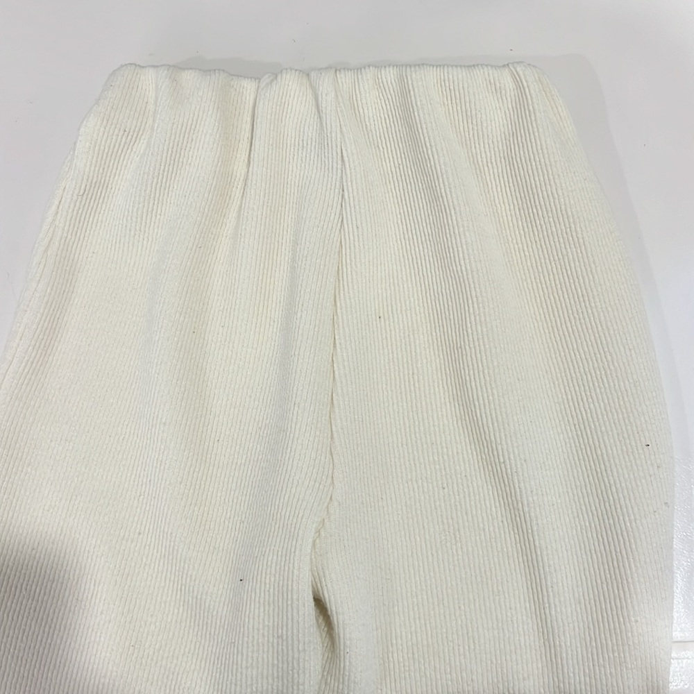 Motel Rocks Jiva Flare Trouser In Rib Cream - Picture 5 of 5